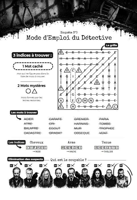 Mode d'emploi du détective — comment lire une grille